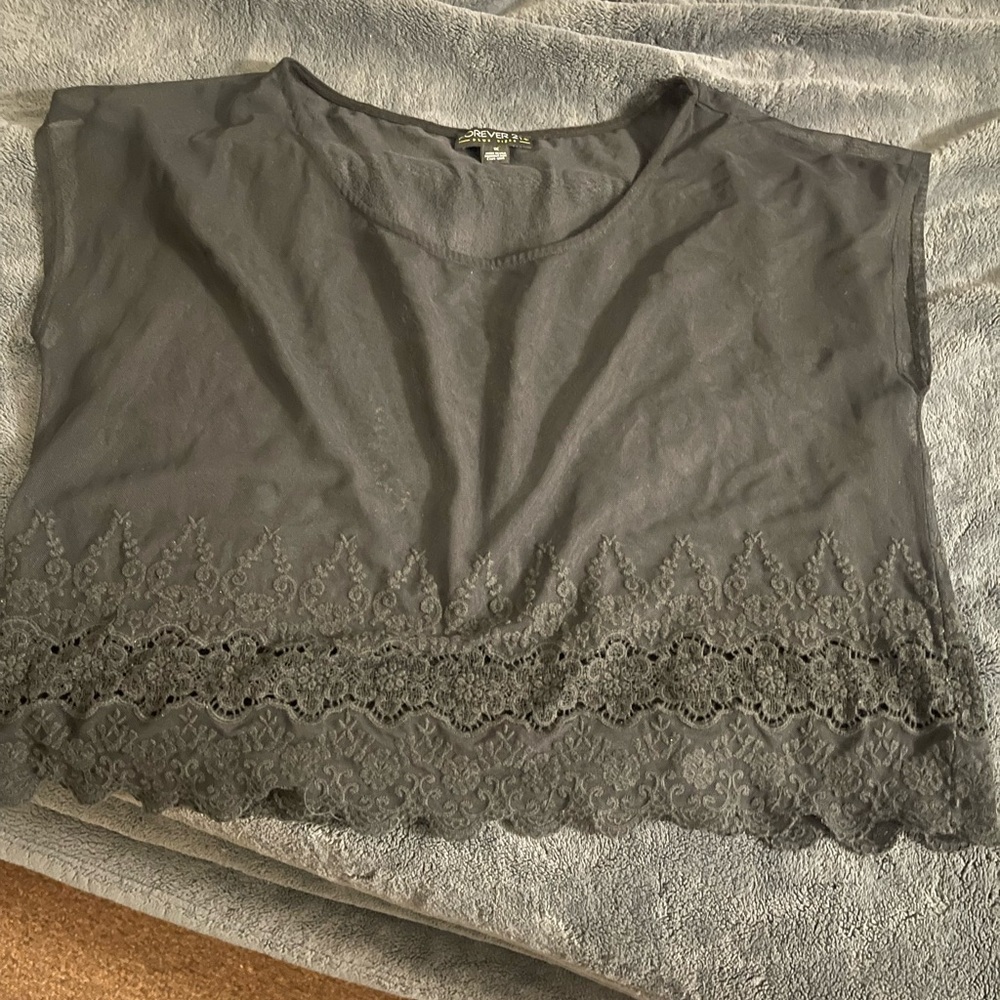 Black see through shirt!